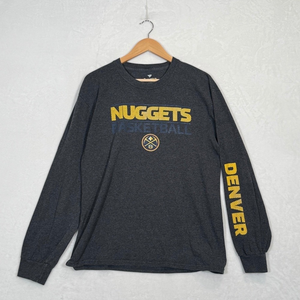 Fanatics Gray Denver Nuggets NBA Long Sleeve Shirt Large